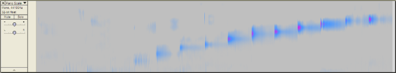 Pitch view of a two-octave scale from middle C