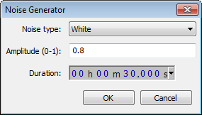 Noise generator dialog, showing point generation