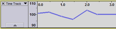 Time Track showing the vertical scale, warp line and control points
