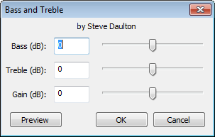Bass and Treble dialog