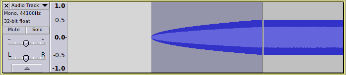 Cross Fade In applied to the start of constant amplitude white noise