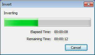 Dialog box showing the inversion effect in progress.