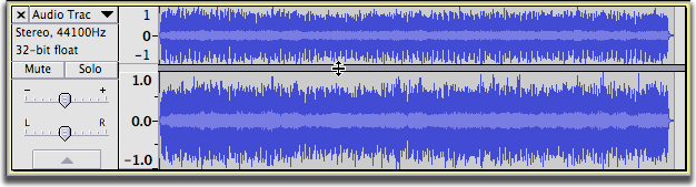 Example of resizing the channels of a stereo track