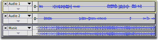 Three tracks collapsed to minimum space