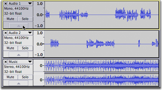 The same three tracks expanded to original size