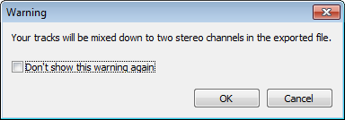 Stereo Mix Down Warning