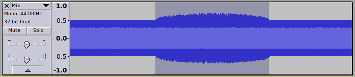 Constant amplitude white noise after cross-fading